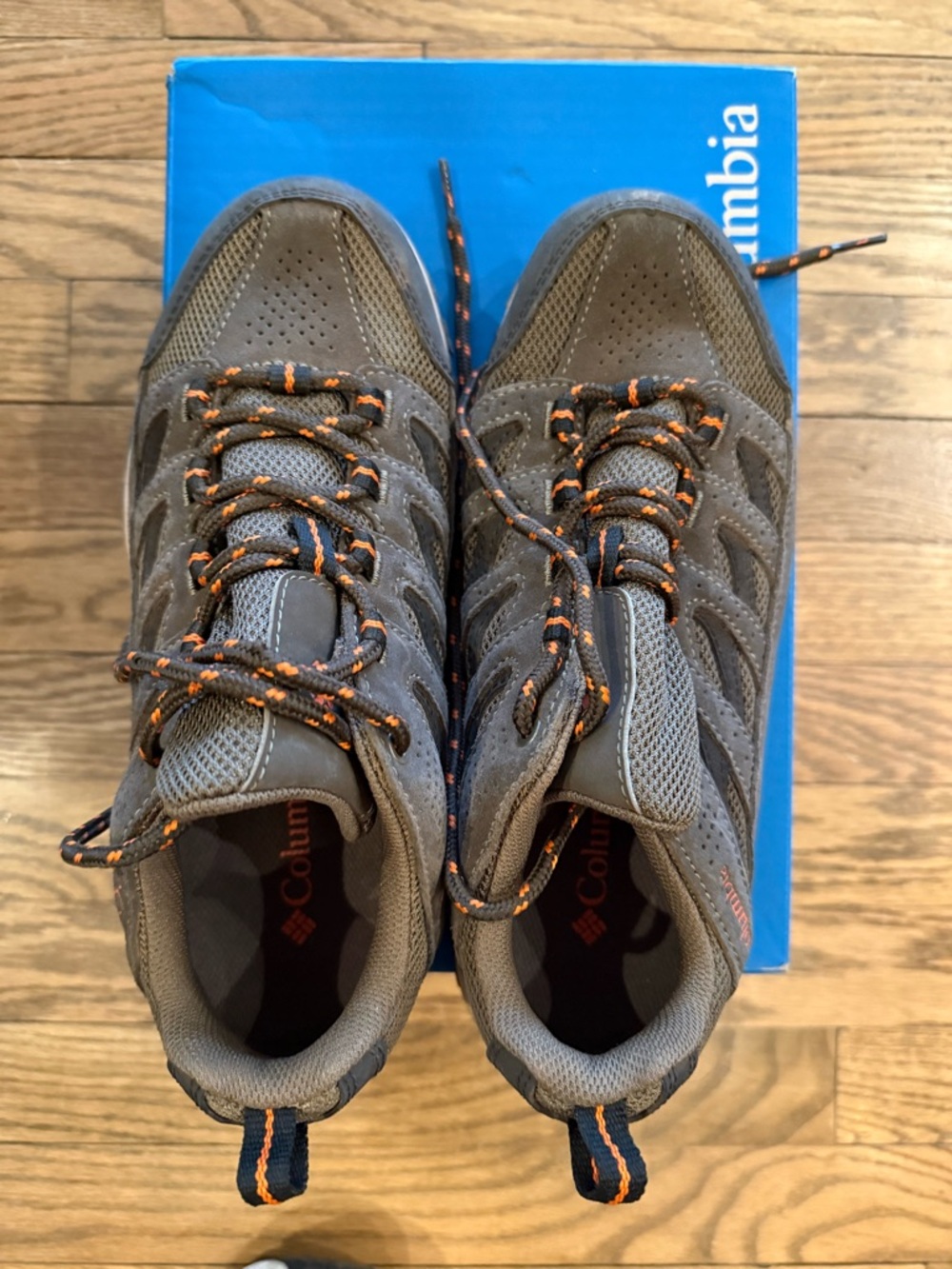Columbia Men's Brown Trail Sneakers with Orange Accents